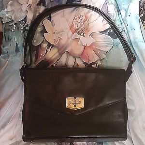 Black leather palizzio handbag